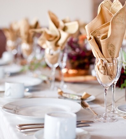 food, garden decoration and wedding reception