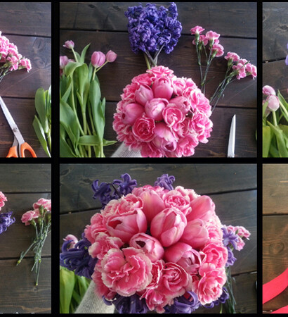 spring, wedding. bride and tulip