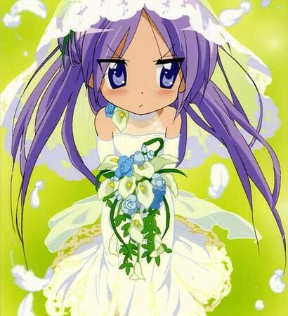 wedding dress, lucky star and anime