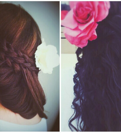 flower, long hair and girl