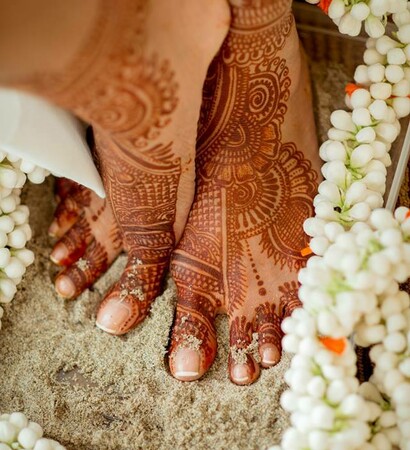 bride, muslim and henna