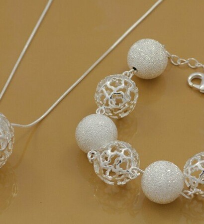 silver necklace, gift and silver bracelet