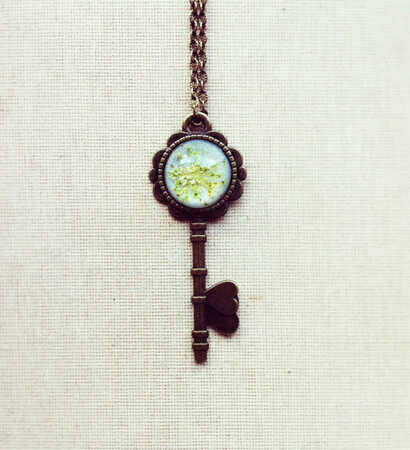 Resin, skeleton key necklace and resin jewelry