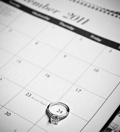 marry me, ring and calender