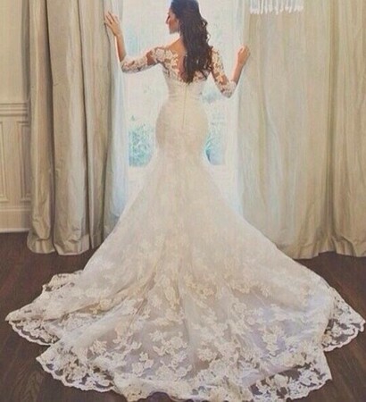 fiancee, white and lace