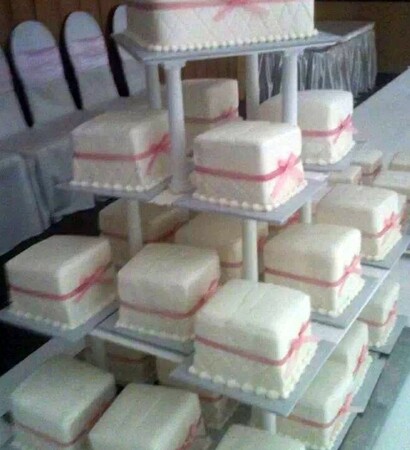 cake, pink bow and ballroom