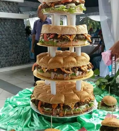 burger, burger cake and cake