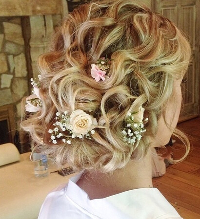 wedding hair, curly up do and up do