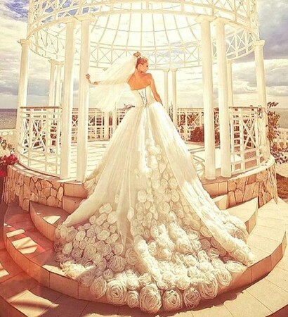 wedding dress, sunshine and luxury