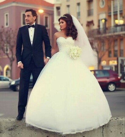 couple, married and wedding dress