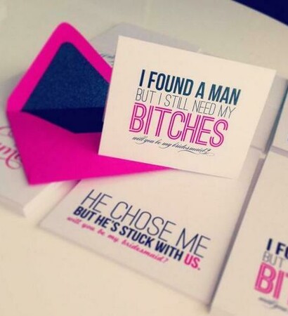 bride, bridesmaid invites and bridesmaid