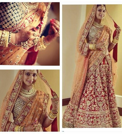 half saree, bridal outfit and indian bride
