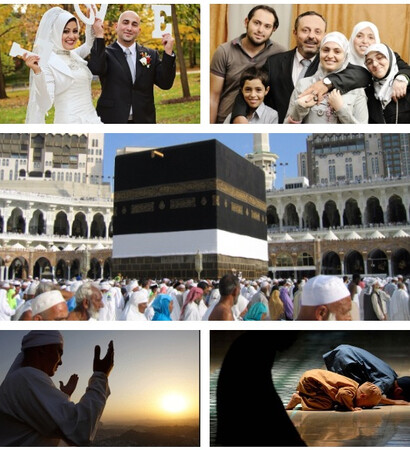 family, islamic couple and muslim family