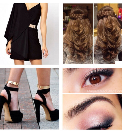 shoes, dress and black