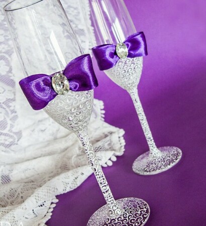 wedding glasses, inspiration and purple