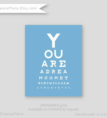 eye chart, etsy and love