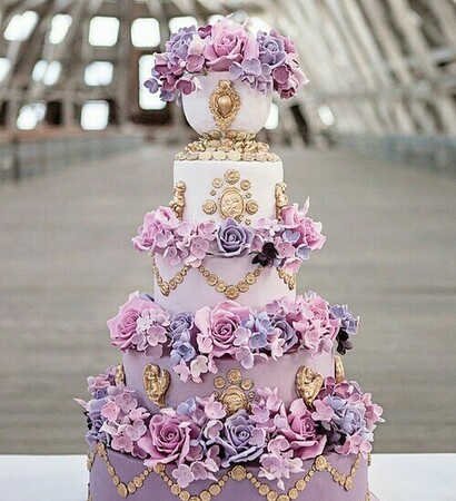 party, love and purple wedding cake