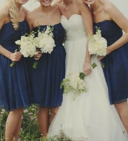 wedding dress, bridesmaids dress and bridesmaids