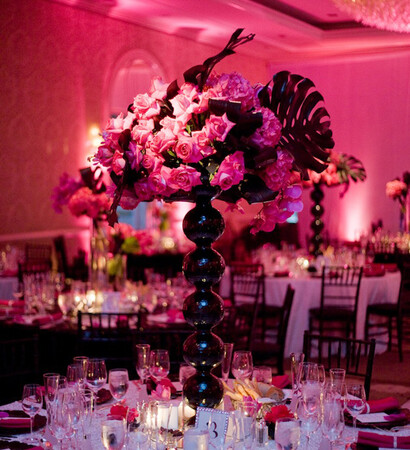 pink, sweet16 and centerpiece