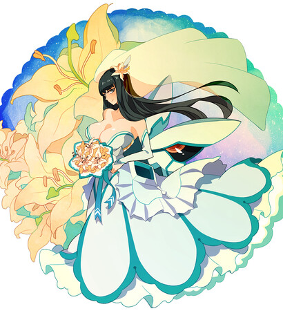 kiryuin satsuki, bride and wedding dress