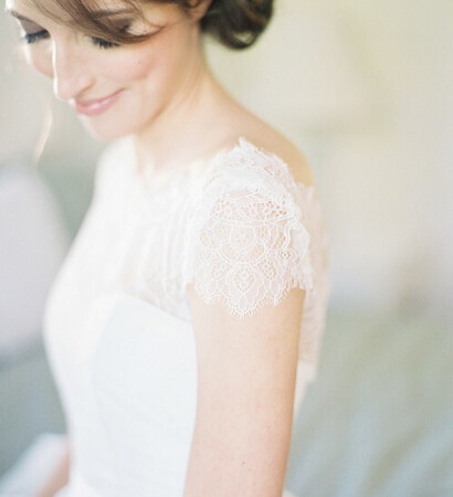 bride, hair and wedding dress