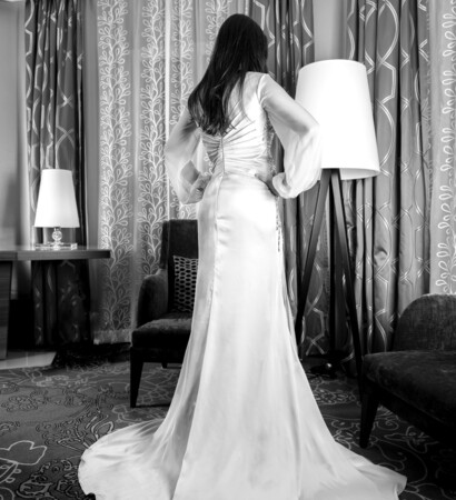 cleo wedding dress, chiffon wedding dress and sexy wedding dress