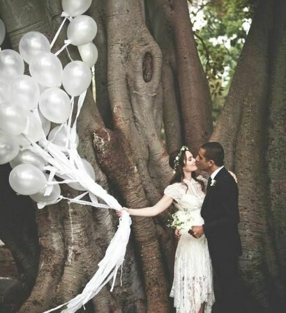 naturaleza, novios and globos