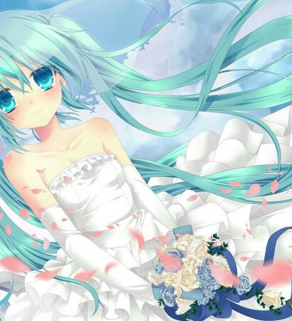 anime girl, wedding dress and crying
