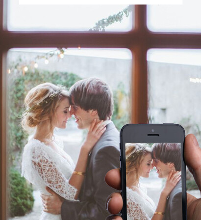 bride, wedding day album and groom