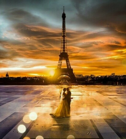 dress, france and sunset