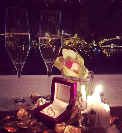 Dubai, couple and champagne