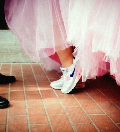 smoking, wedding dress and air max