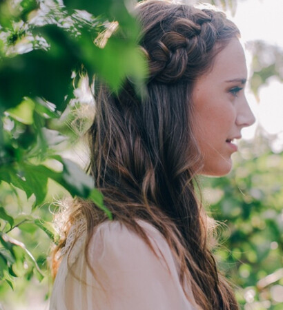 bridesmaid, brunet and braid