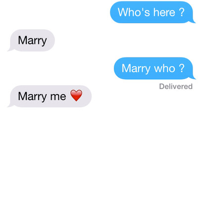 text, propose and marriage