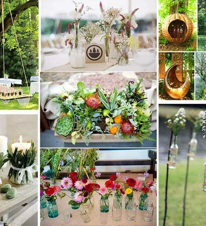 outdoor wedding, nature wedding decoration and nature decoration