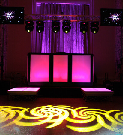 monogram, uplighting and partyideas