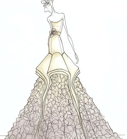 wedding dress, vestido and sketch