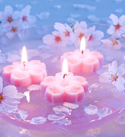 flowers, candle and japanese