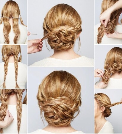tutorial, braid hair updo and chignon