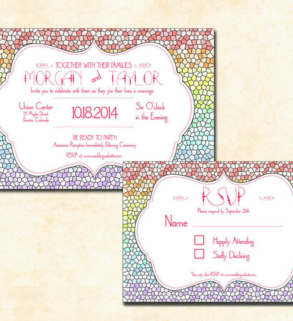 wedding invitation, lgbt wedding and rainbow wedding