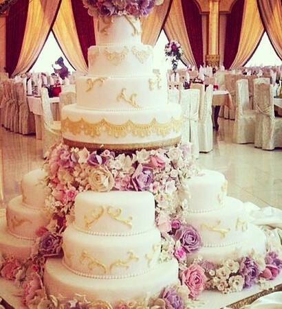 pink cake, flower cake and cake wedding