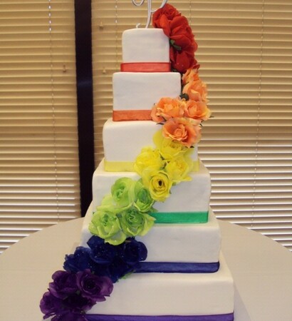 blue, rainbow cake and cake