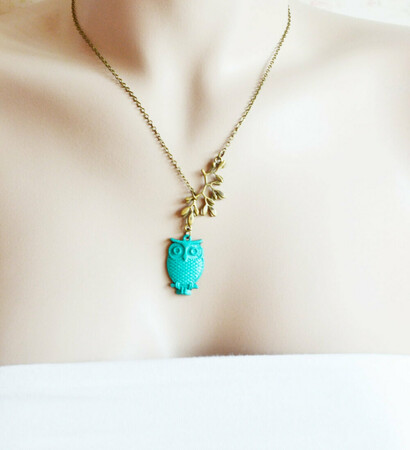 owl lariat necklace, bridesmaid gift and owl jewelry
