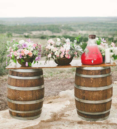 reception, barrel and boho