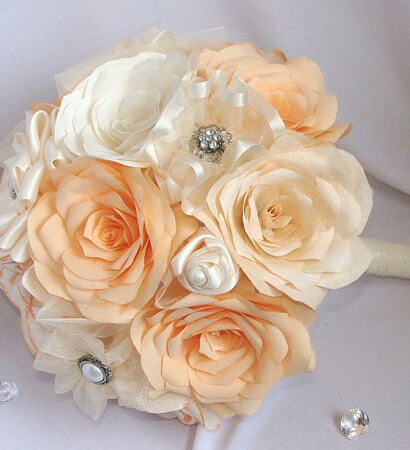 fake bouquet, peach bouquets and paper bouquet