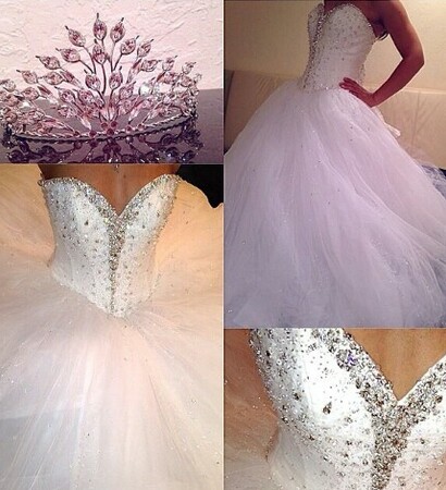 white, sparkels and dress
