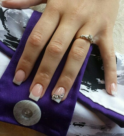 bridal nails, french nails and pink and whites
