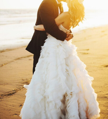 beach, just married and sea
