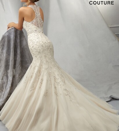 wedding dress, back and af couture