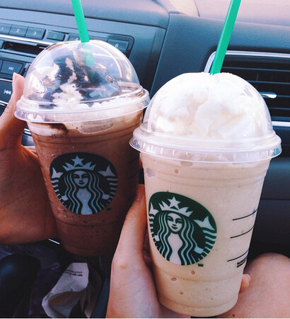lipstick, clouds and starbucks